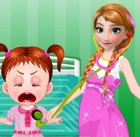 Play Frozen Anna Baby Doctor Game