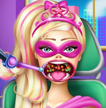 Play Super Barbie Throat Doctor Game