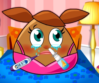 Play Pou Girl Flu Care Game