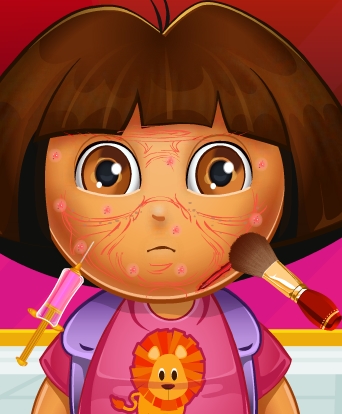 Play Dora Face Infection Game