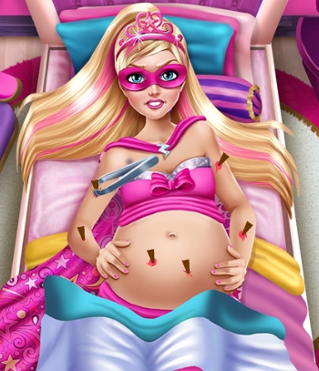 Play Super Barbie Pregnant Emergency Game