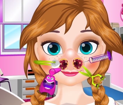Play Anna Nose Check Up Game