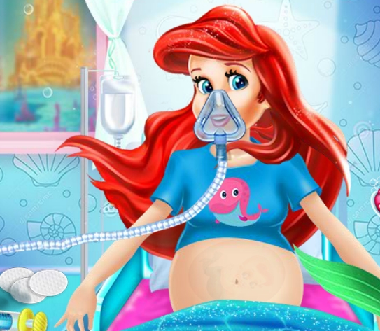 Play Ariel And The New Born Baby Game