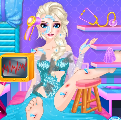 Play Super Barbie Rescue Elsa Doctor Game
