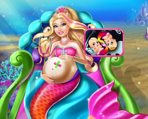 Play Pregnant Barbie Mermaid Emergency Game