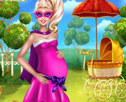 Play Super Barbie Baby Birth Game