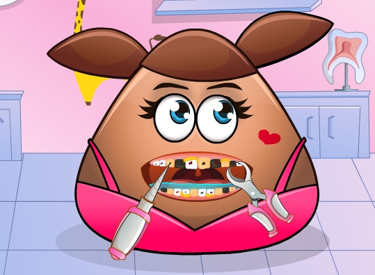 Play Pou Girl Tooth Problems Game