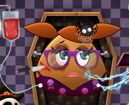 Play Pou Girl Halloween Emergency Game