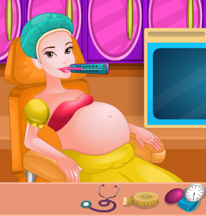 Play Princess Belle Pregnancy Check Up Game