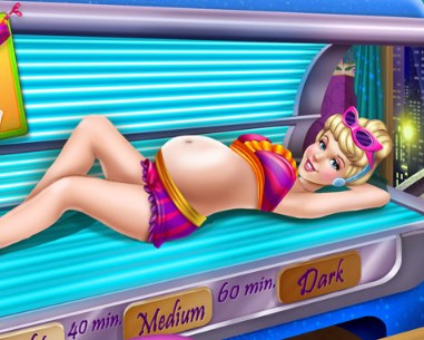 Play Cinderella Pregnant Tanning Solarium Game