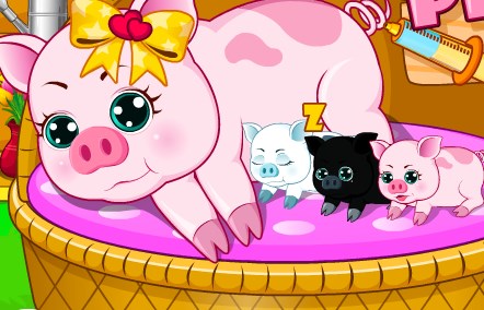 Play Pregnant Pig New Babies Game