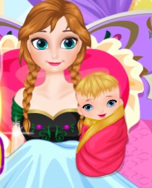 Play Frozen Anna Baby Birth Game