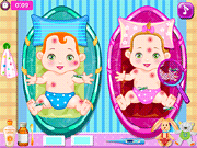 Play New Born Twins Baby Care Game
