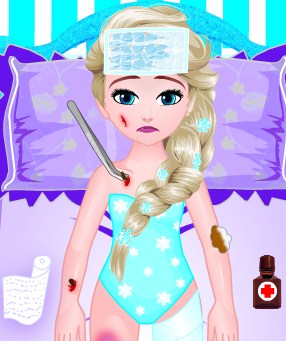 Play Baby Elsa Skating Accident Game