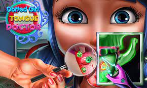 Play Dotted Girl Tongue Doctor Game